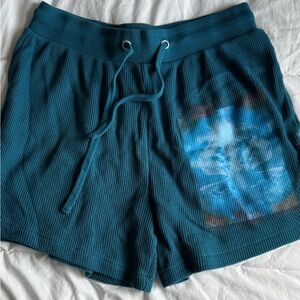 Boys Lie Teal Athletic Thermal Waffle Knit Shorts